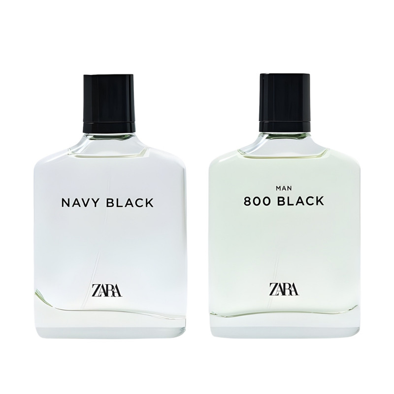 ست ادو تویلت مردانه زارا مدل Navy black . 800 black با رایحه گرم حجم 100 میلی‌لیتر مجموعه دو عددی