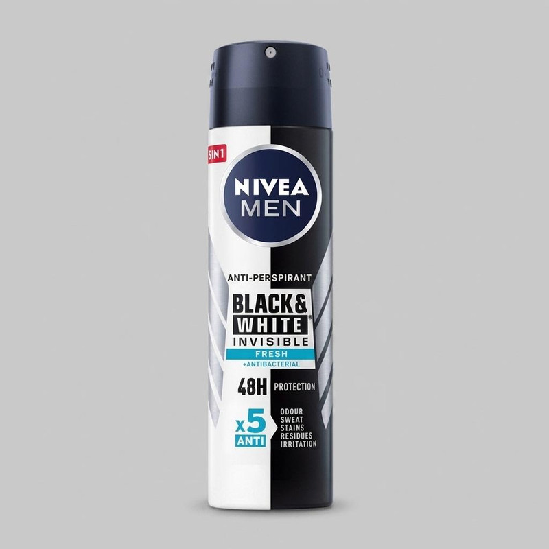 اسپری ضد تعریق مردانه نیوآ مدل Black White Fresh 48h حجم 150 میلی لیتر