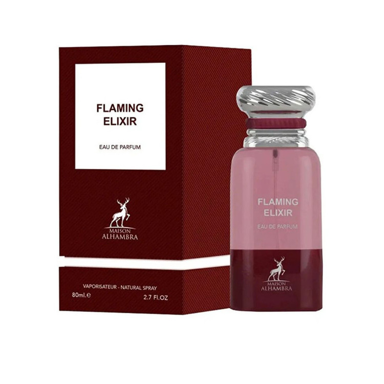 ادوپرفیوم الحمبرا مدل FLAMING ELIXIR حجم 80 میلیلیتر