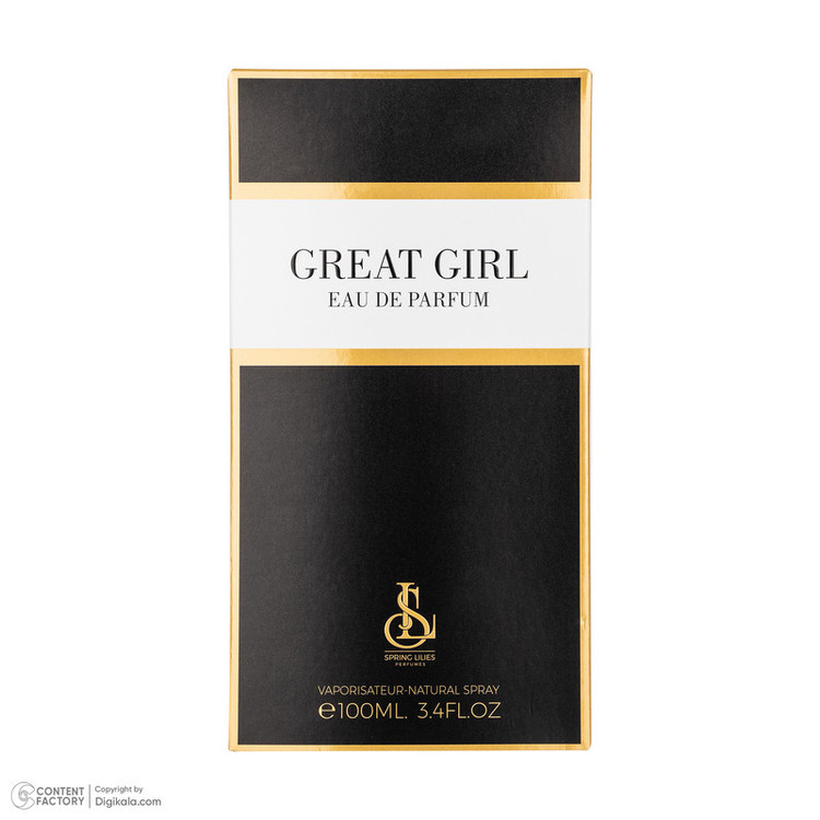 ادوپرفیوم زنانه اسپرینگ لیلیز مدل Great Girl با رایحه گرم حجم 100 میلیلیتر